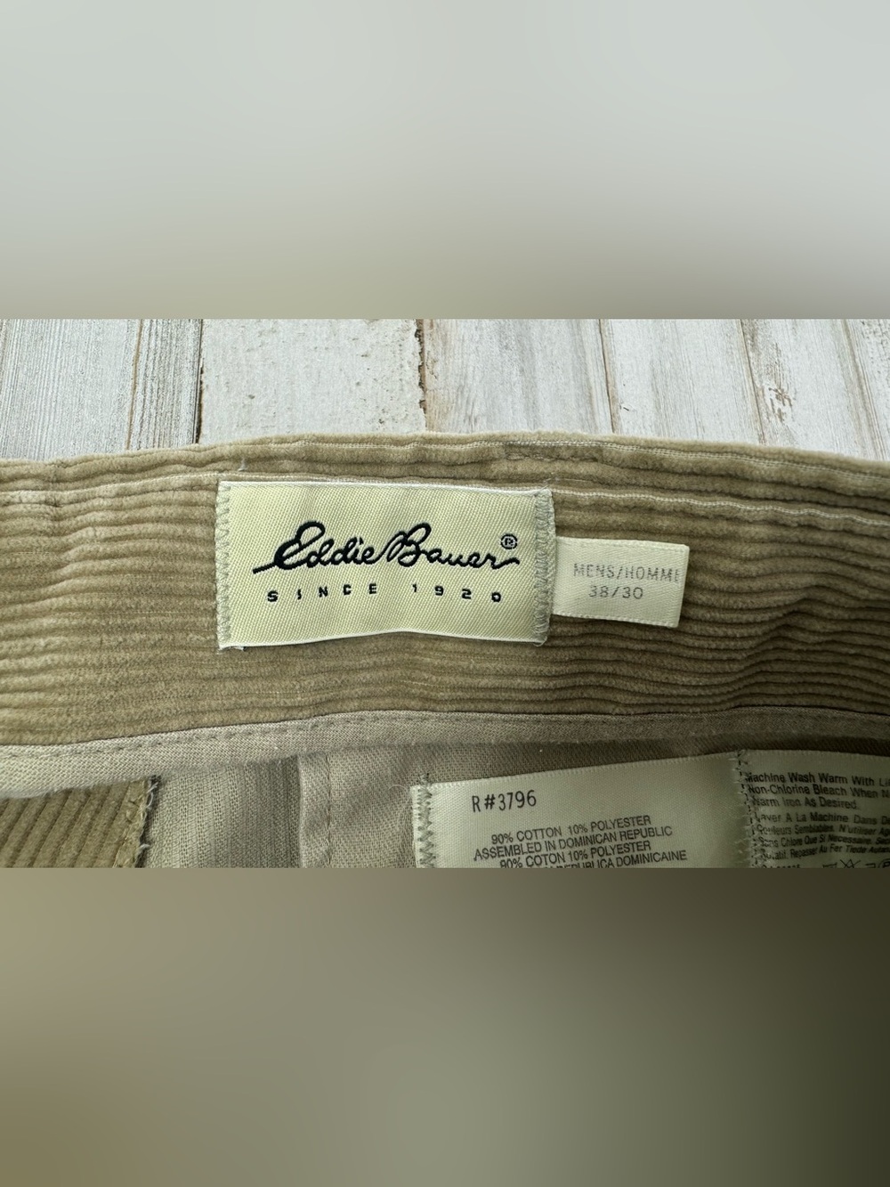 Vintage Eddie Bauer Corduroy Pants Mens 38x30 Tan Straight Leg - Picture 4 of 11